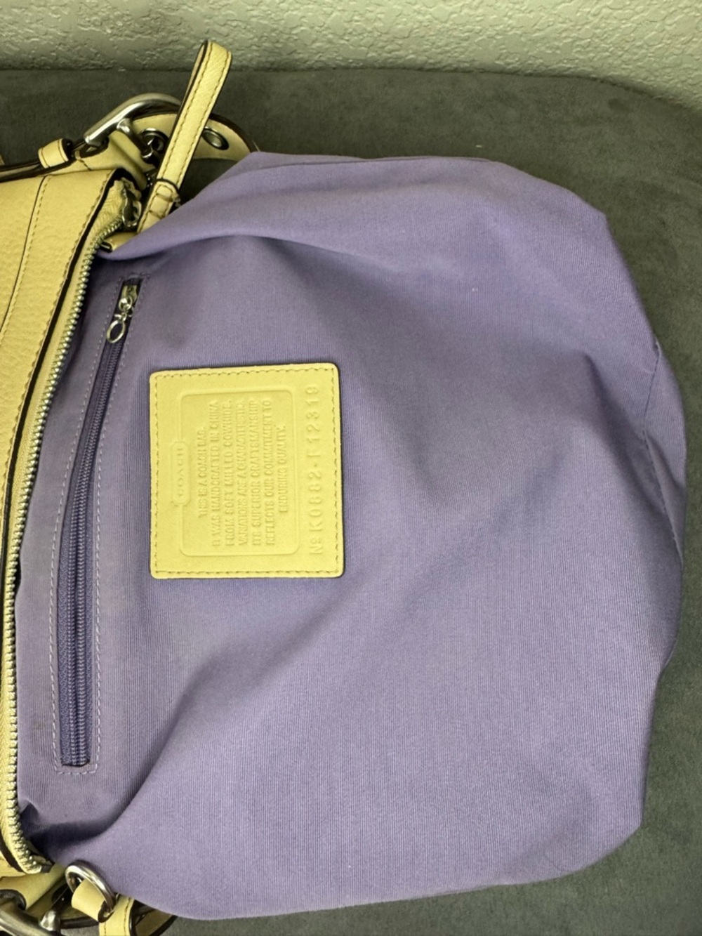 Coach Legacy Swingpack Crossbody Bag Pebbled Leather Beige Tan F12319 - Picture 13 of 14